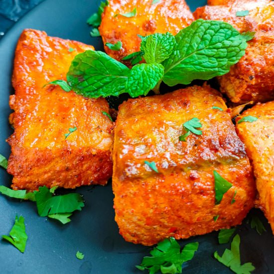 Easy Tandoori Salmon (Oven Baked) - Recipe photo by Sheeba@gohealthy