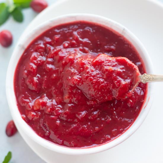 Cranberry Chutney - Recipe photo by pipingpotcurry
