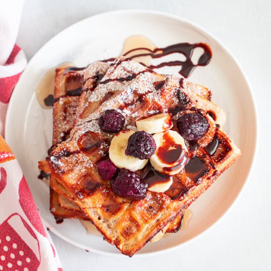 Chocolate Chip Waffles with Pecans - Recipe photo by healingtomato