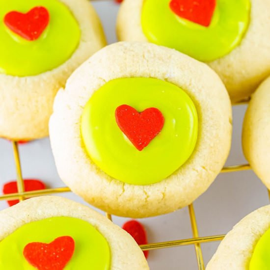 Grinch Cookies with Heart - Recipe photo by dishnthekitchen