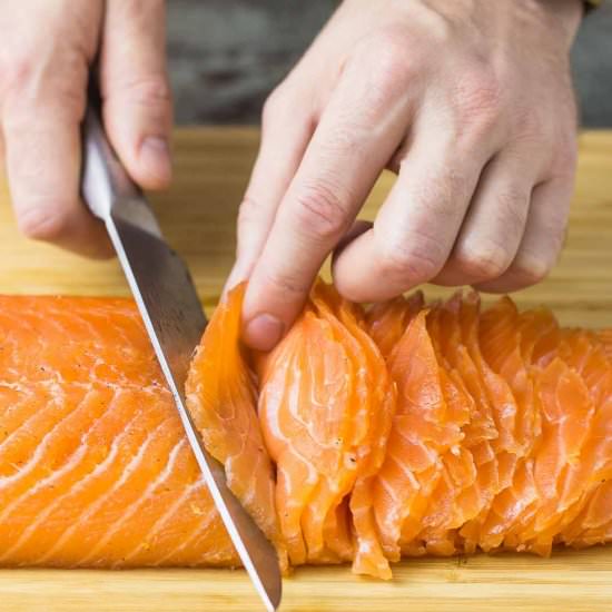Homemade Salmon Gravlax - Recipe photo by PantsDownApronsOn