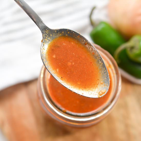 10-Minute Keto Enchilada Sauce - Recipe photo by littlebitrecipes