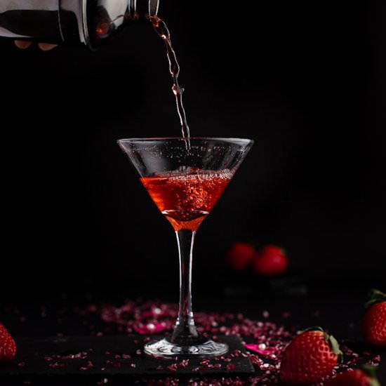 Strawberry Martini - Recipe photo by The Littlest Crumb