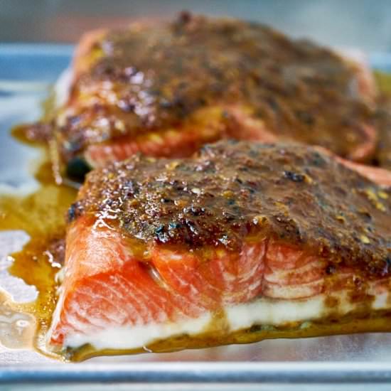 Sweet & Spicy Ginger Garlic Salmon - Recipe photo by proportionalplate