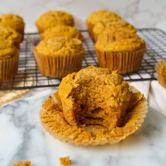 bakery style pumpkin muffins - Recipe photo by feastytravels