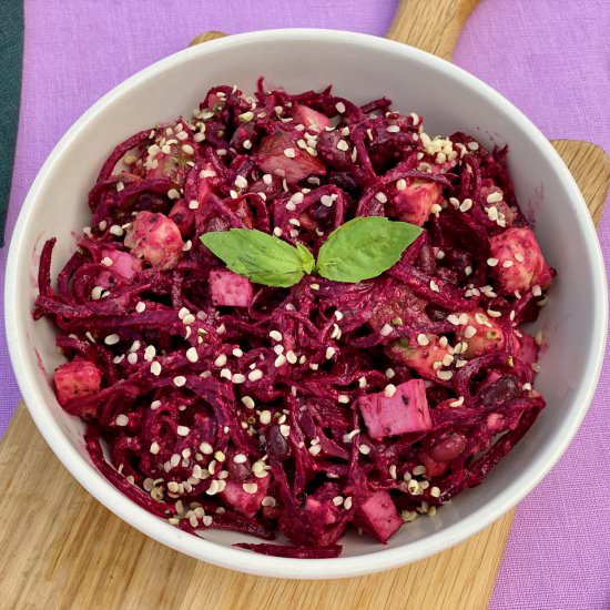 Beetroot Noodles Pesto Pasta - Recipe photo by lavender_nina