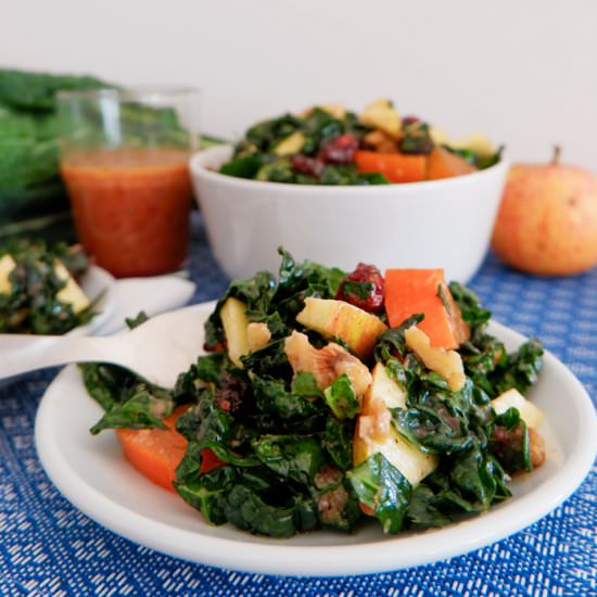 KALE SALAD WITH APPLE AND PERSIMMON - Recipe photo by simplysophisticatedcooking