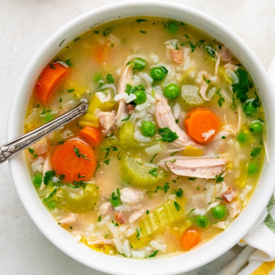 Homemade Turkey Rice Soup - Recipe photo by garlic and zest