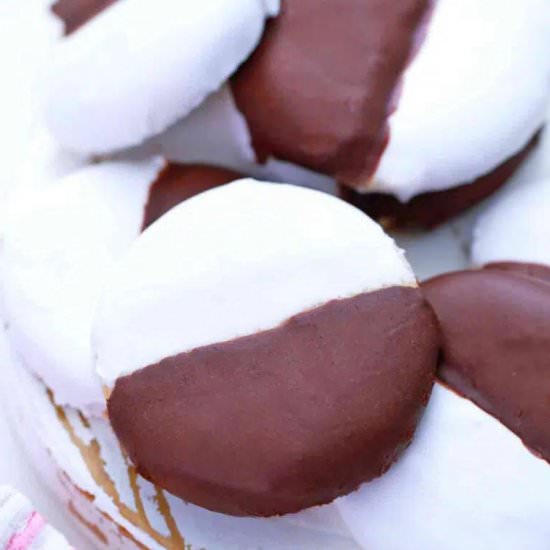 Black and White Cookies - Recipe photo by peasandpeonies