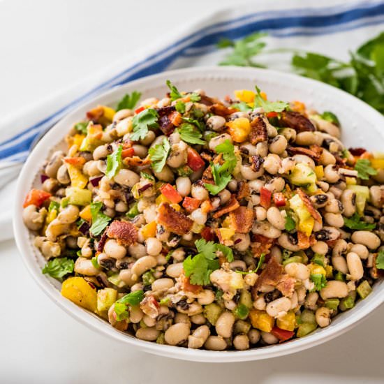 Warm Bacon Black Eyed Pea Salad - Recipe photo by garlic and zest