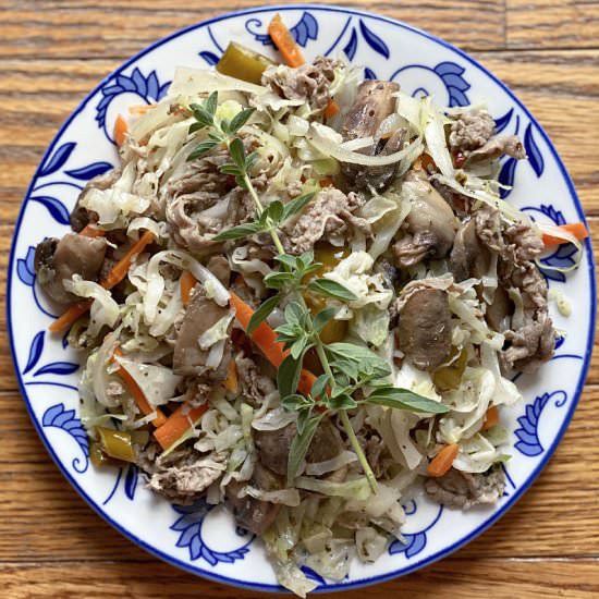 Beef & Cabbage Stir Fry - Recipe photo by mashupmom