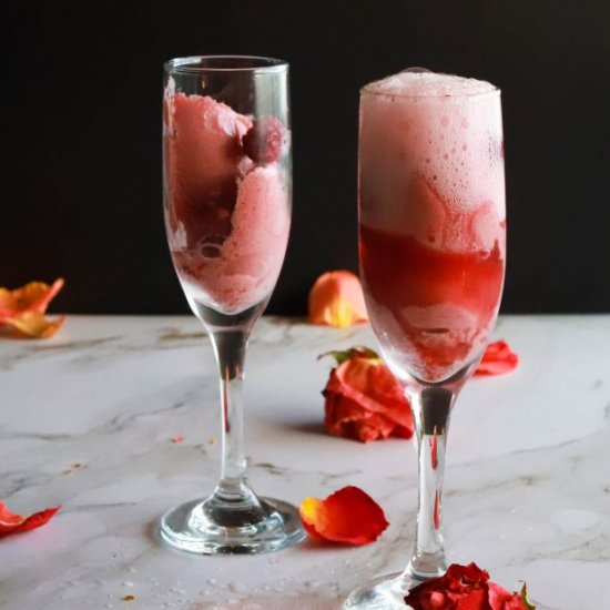 Raspberry Champagne Float - Recipe photo by butternutandsage