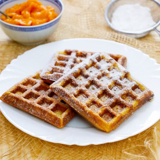 Pumpkin waffles - Recipe photo by mecooks.com