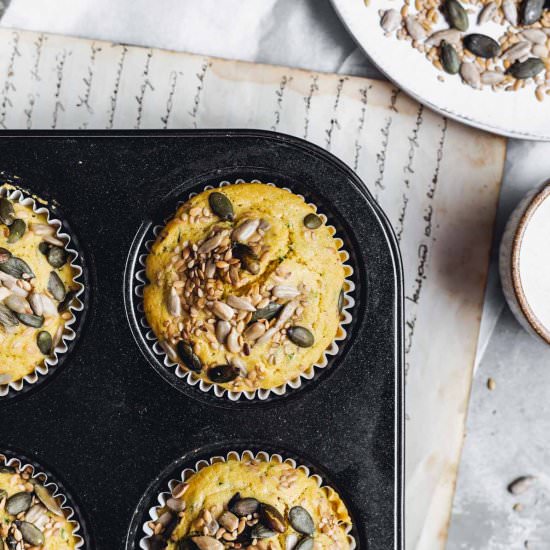 Savoury Polenta Breakfast Muffins - Recipe photo by myveganminimalist
