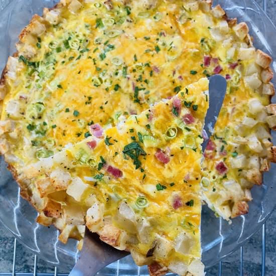 Hash Brown Crust Quiche - Recipe photo by amycaseycooks