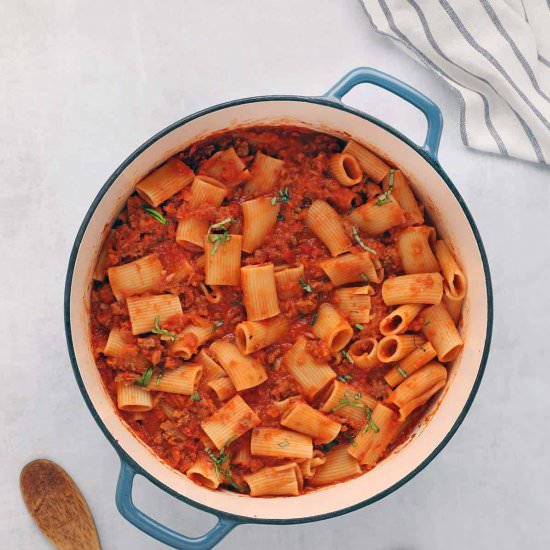 Beyond Meat Bolognese - Recipe photo by paperandheart