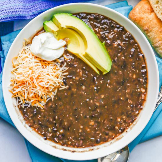 Slow cooker black bean soup - Recipe photo by Family Food on the Table