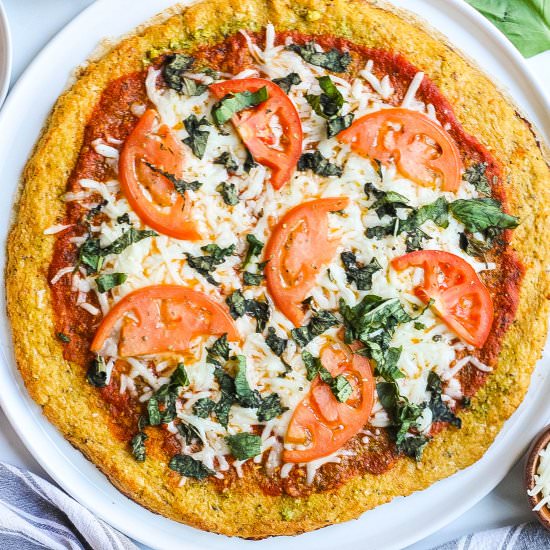 Cauliflower Pizza Crust - Recipe photo by Kathryns.kitchen.blog