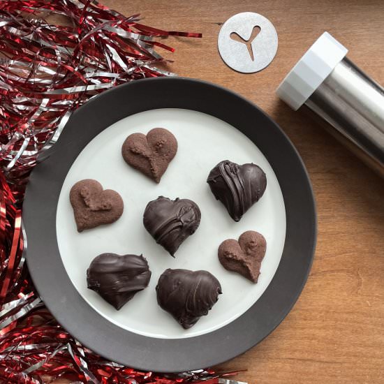 Chocolate Peppermint Spritz Cookies - Recipe photo by uglyducklingbakery