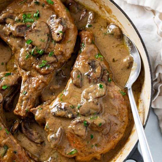 Mushroom Pork Chops - Recipe photo by TheCozyCook