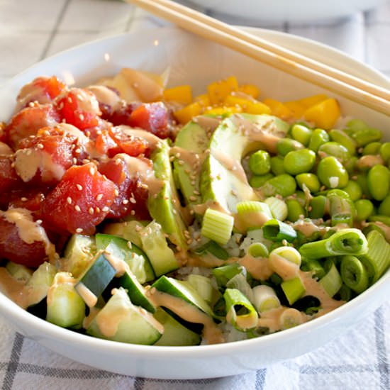 homemade poke bowls - Recipe photo by laughingspatula.com