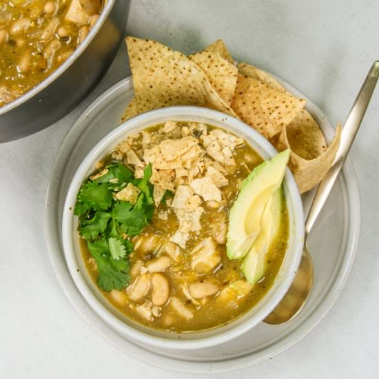 Shortcut White Chicken Chili Recipe - Recipe photo by Sweetphi