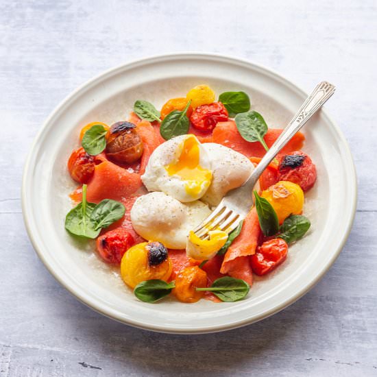 Smoked Salmon with Poached Eggs - Recipe photo by primalwellnesscoach