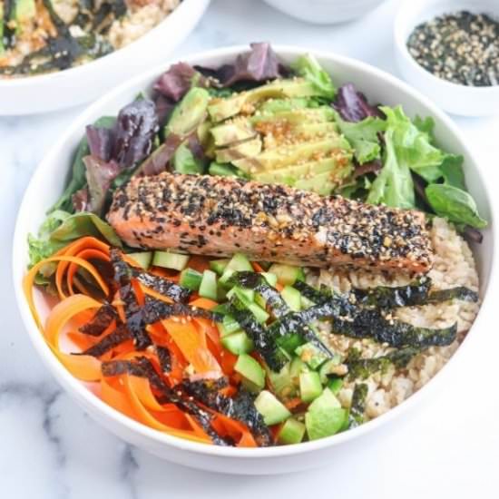 Salmon Furikake Buddha Bowl - Recipe photo by whollytasteful