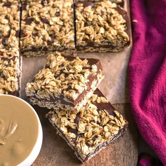 GF Oatmeal Chocolate Fudge Bars - Recipe photo by realfoodwithjessica