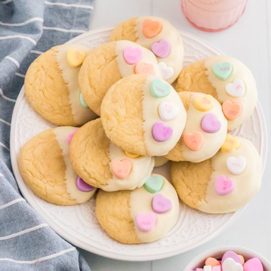 Conversation Heart Cake Mix Cookies - Recipe photo by CrayonsAndCravings