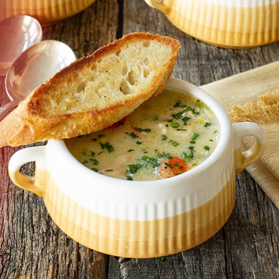 Creamy Chicken and Orzo Soup - Recipe photo by tenpoundcakecompany