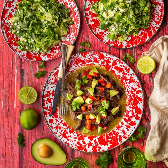 Skirt Steak with Salsa Verde - Recipe photo by primalwellnesscoach