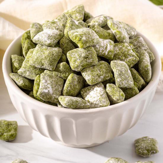 Matcha Puppy Chow (muddy buddies) - Recipe photo by takestwoeggs