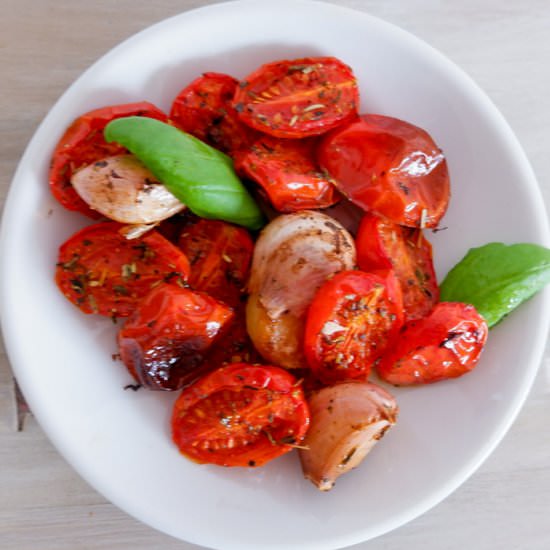 Roasted Cherry Tomatoes and Garlic - Recipe photo by simplysophisticatedcooking