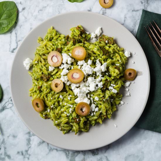 Orzo Pesto with Sausage - Recipe photo by cooking.with.carbs