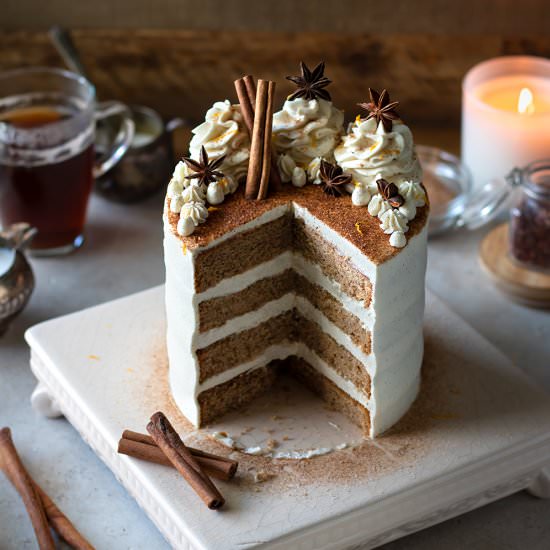 Vanilla Chai Cake with Mascarpone - Recipe photo by URBANBAKES