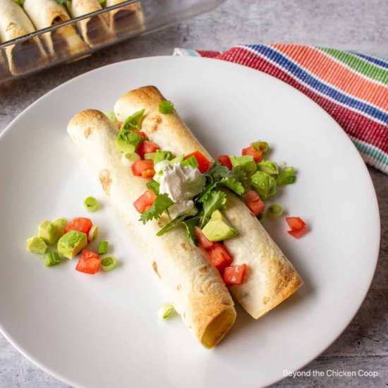 Black Bean Flautas - Recipe photo by BeyondtheCoop