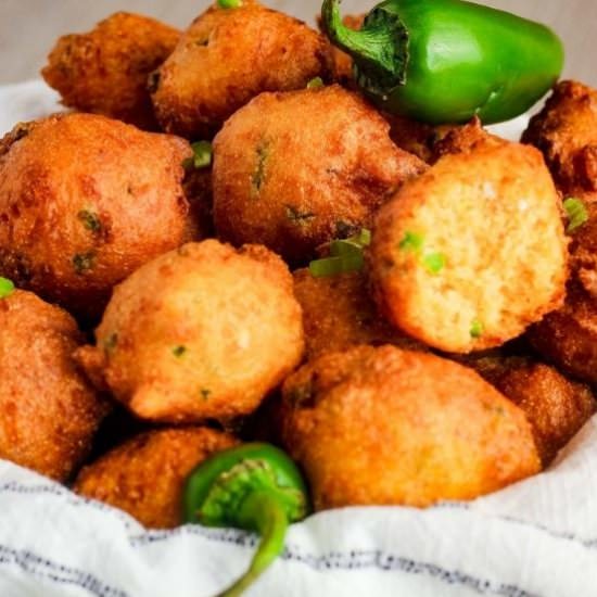 Jalapeno Cheddar Hush Puppies - Recipe photo by taoofspice