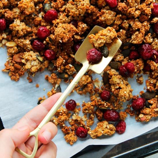 Pumpkin spice granola - Recipe photo by hornoMX
