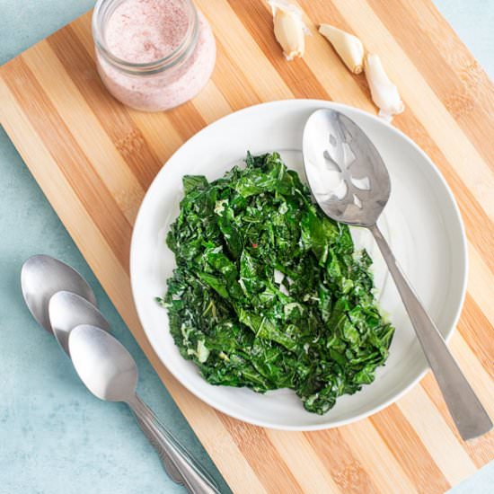 Sauteed Brussels Sprouts Tops - Recipe photo by healingtomato