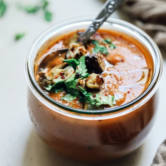 Roasted Eggplant & Tomato Soup - Recipe photo by Crave-Worthy