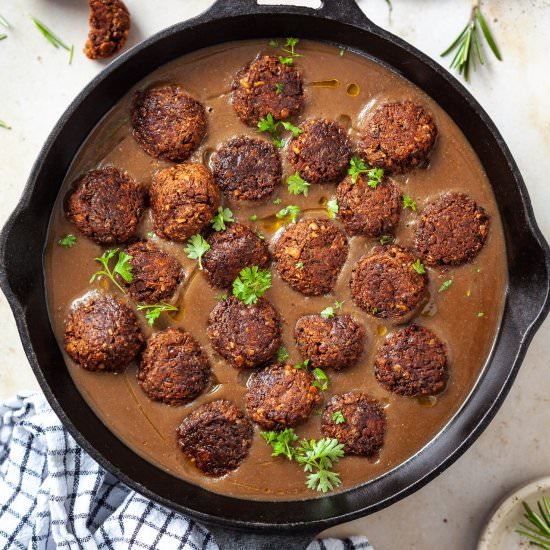 The Best Vegan Lentil Meatballs - Recipe photo by vibrantplate