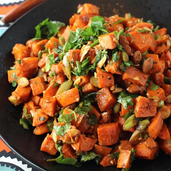Sweet potato salad with almonds - Recipe photo by Food Gal