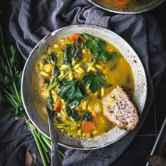Chickpea Orzo Soup - Recipe photo by emily_garlichead