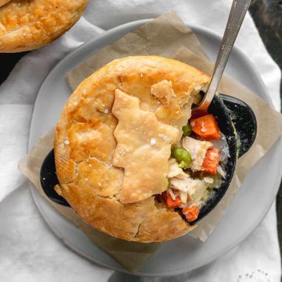 Mini Dutch Oven Chicken Pot Pies - Recipe photo by heysnickerdoodle