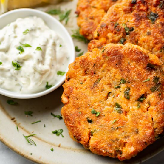 salmon patties - Recipe photo by saltandlavender