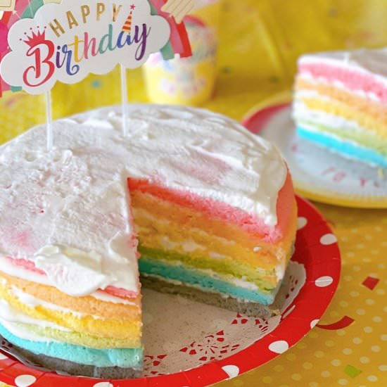 Rainbow Cake Birthday - Recipe photo by ochikeron