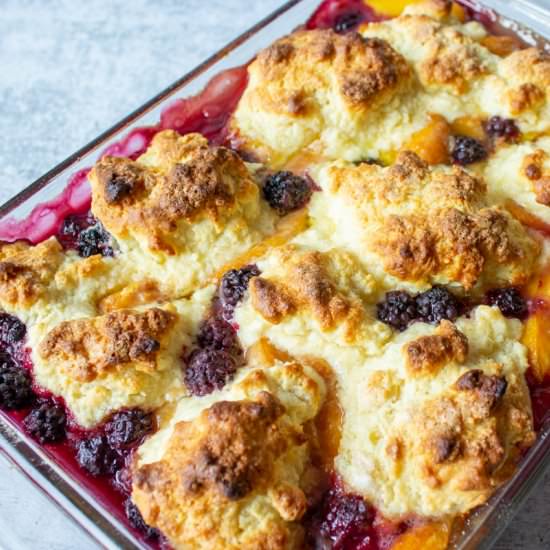 Blackberry Peach Cobbler - Recipe photo by BeyondtheCoop