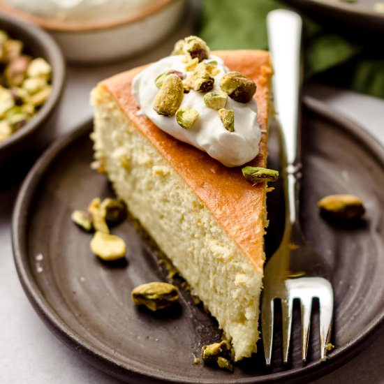 pistachio cheesecake - Recipe photo by freshaprilflours