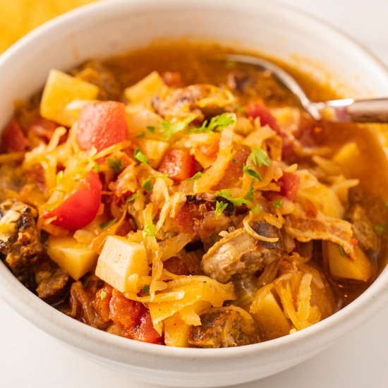 Bratwurst and Sauerkraut Soup - Recipe photo by debsdailydish